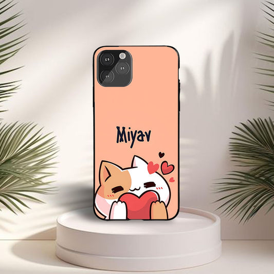Cute Miyav Custom Glossy Metal Bumper Case