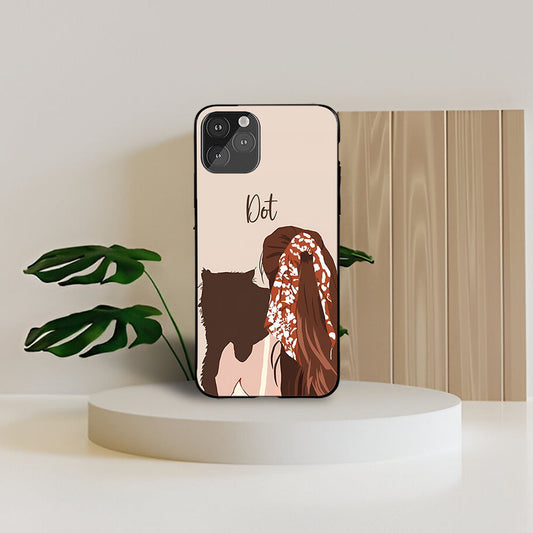 The Girl & Her Kitty Custom Glossy Metal Bumper Case
