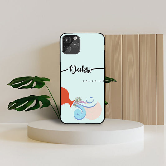 Aquaries Zodiac Custom Glossy Metal Bumper Case