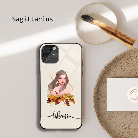 Sagittarius Zodiac Sign Name Custom Glossy Metal Bumper Case