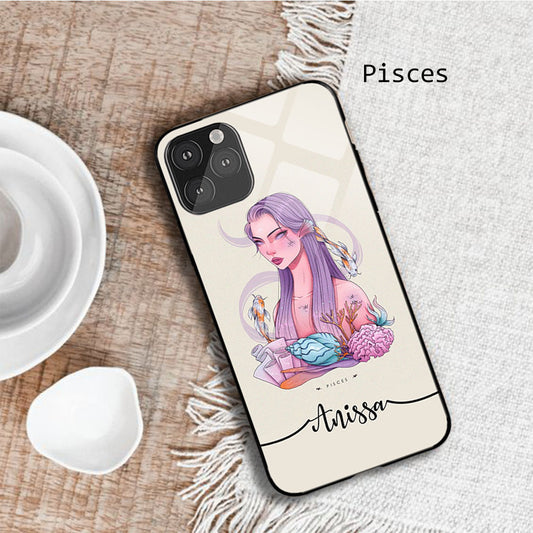 Pisces Zodiac Sign Name Custom Glossy Metal Bumper Case