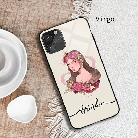 Virgo Zodiac Sign Name Custom Glossy Metal Bumper Case
