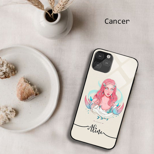 Cancer Zodiac Sign Name Custom Glossy Metal Bumper Case