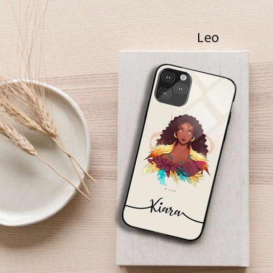 Leo Zodiac Sign Name Custom Glossy Metal Bumper Case