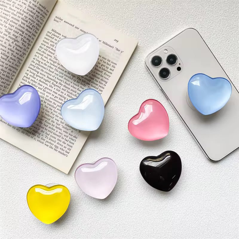 Cute Heart Glossy Gripper Phone Holder Bracket