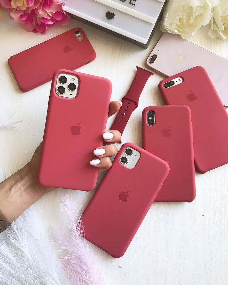 iPhone Liquid Silicone Logo Case (Camellia Red)