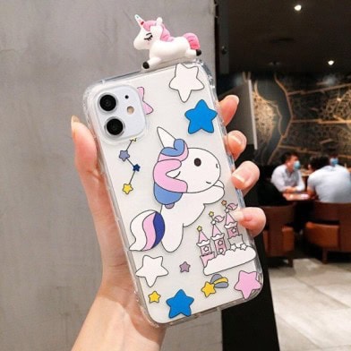 Unicorn 3D Toy Transparent Custom Slim Soft Cases