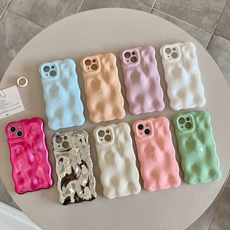 Bubble Wave Texture Plating iPhone Silicone Case