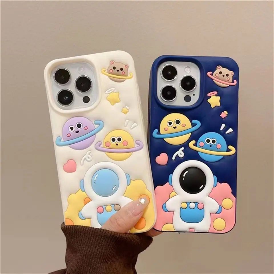 3D Blue Space Astronaut Rubber Silicone Case