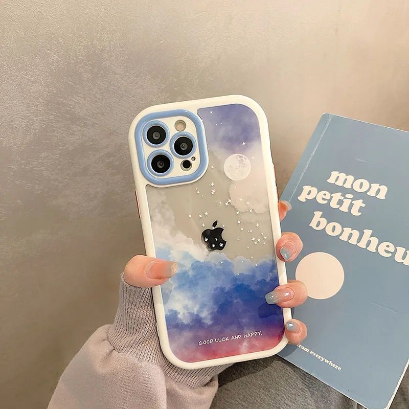 Starry Sky Clouds iPhone Hybrid Silicone Soft Bumper Case