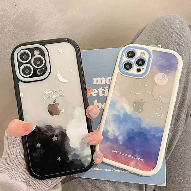 Starry Sky Clouds iPhone Hybrid Silicone Soft Bumper Case