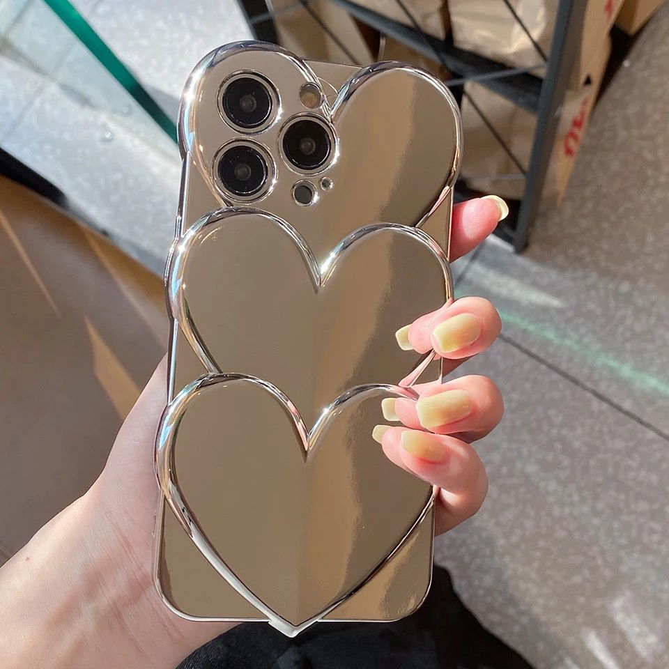 Heart Silver 3D Glossy Soft Case