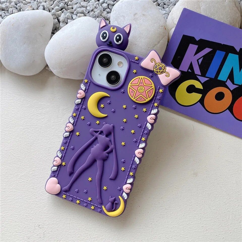 Dark Purple Sailor Moon Rubber Silicone Case For iPhone 13 & iPhone 14