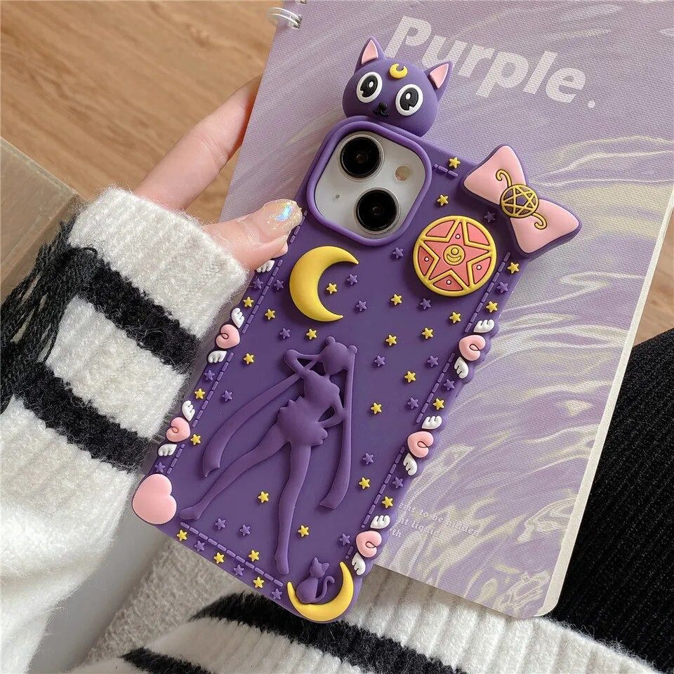 Dark Purple Sailor Moon Rubber Silicone Case For iPhone 13 & iPhone 14