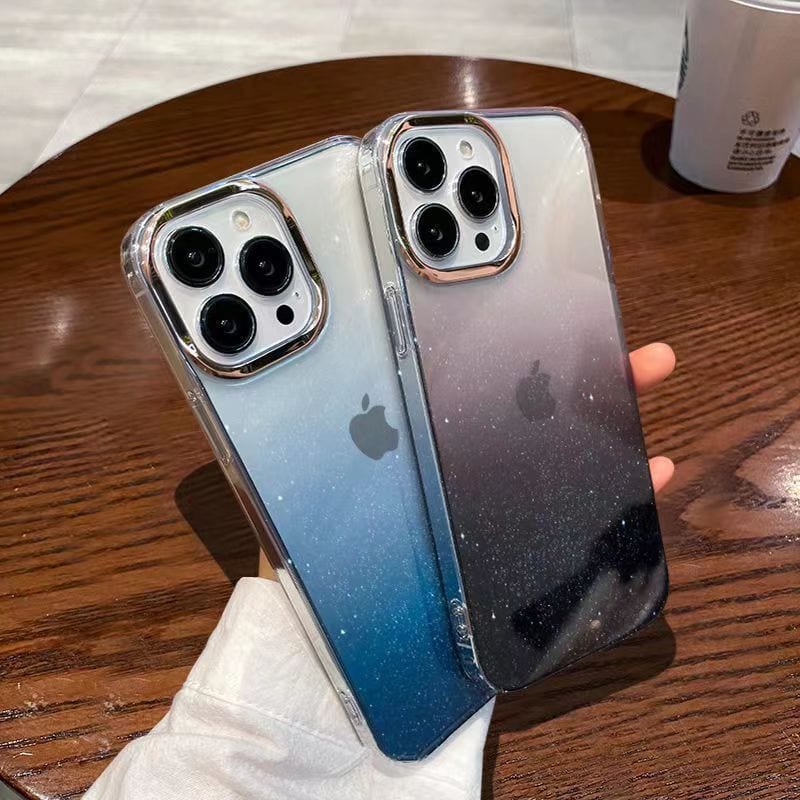 Luxury Gradient High Quality Transparent Glitter iPhone Case