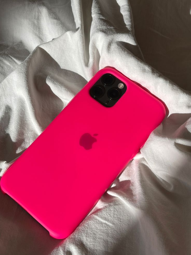 iPhone Liquid Silicone Logo Case (Neon Pink)