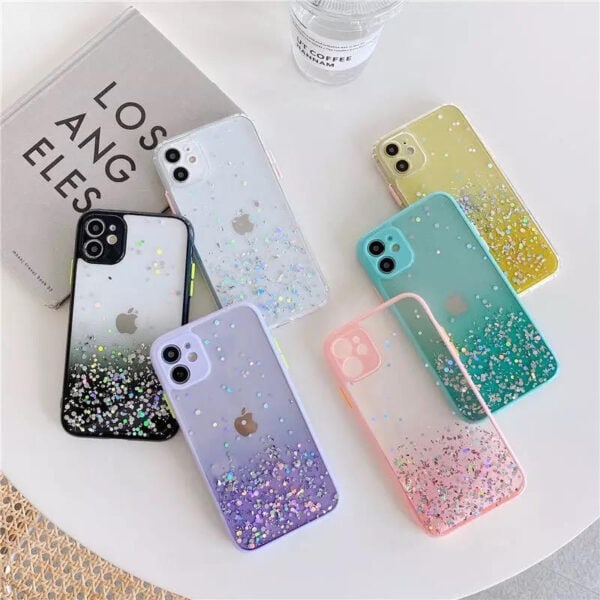 Glitter Transparent Phone Cover  Cases For iPhone 11 11Pro 11ProMax