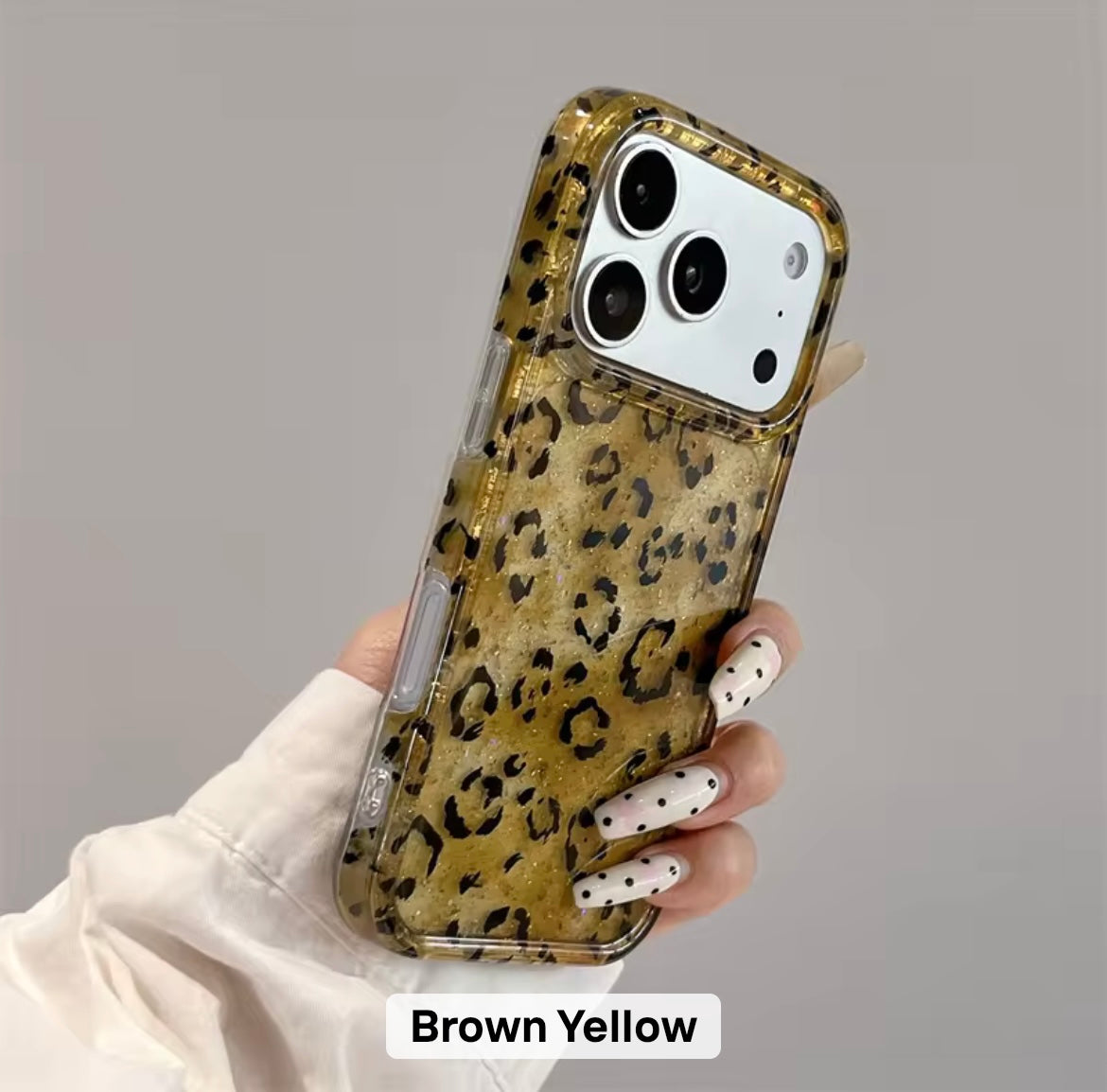 New Elegant Pink Purple Leopard Glitter Shockproof iPhone Case