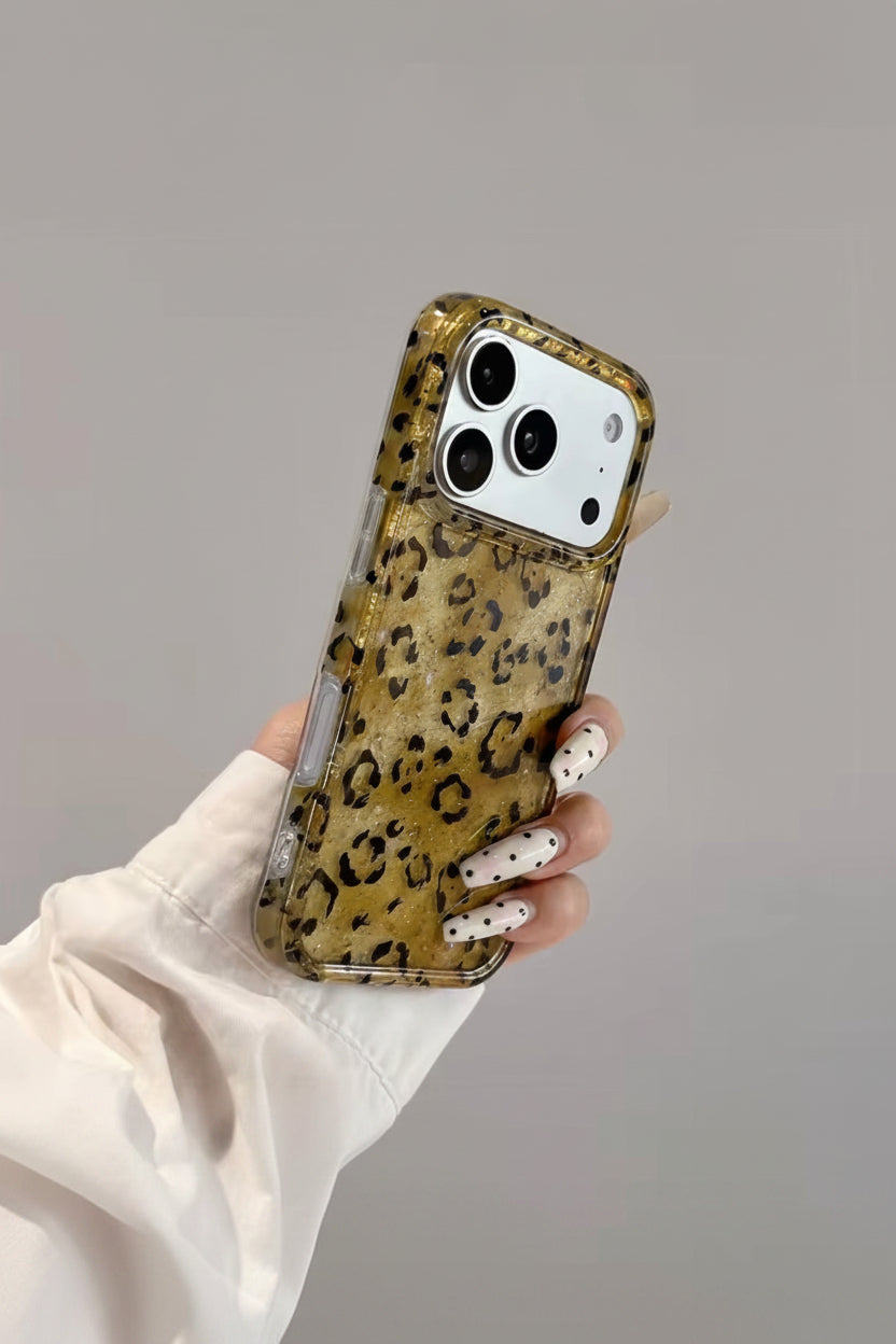 New Elegant Pre-Order Pink Purple Leopard Glitter Shockproof iPhone Case