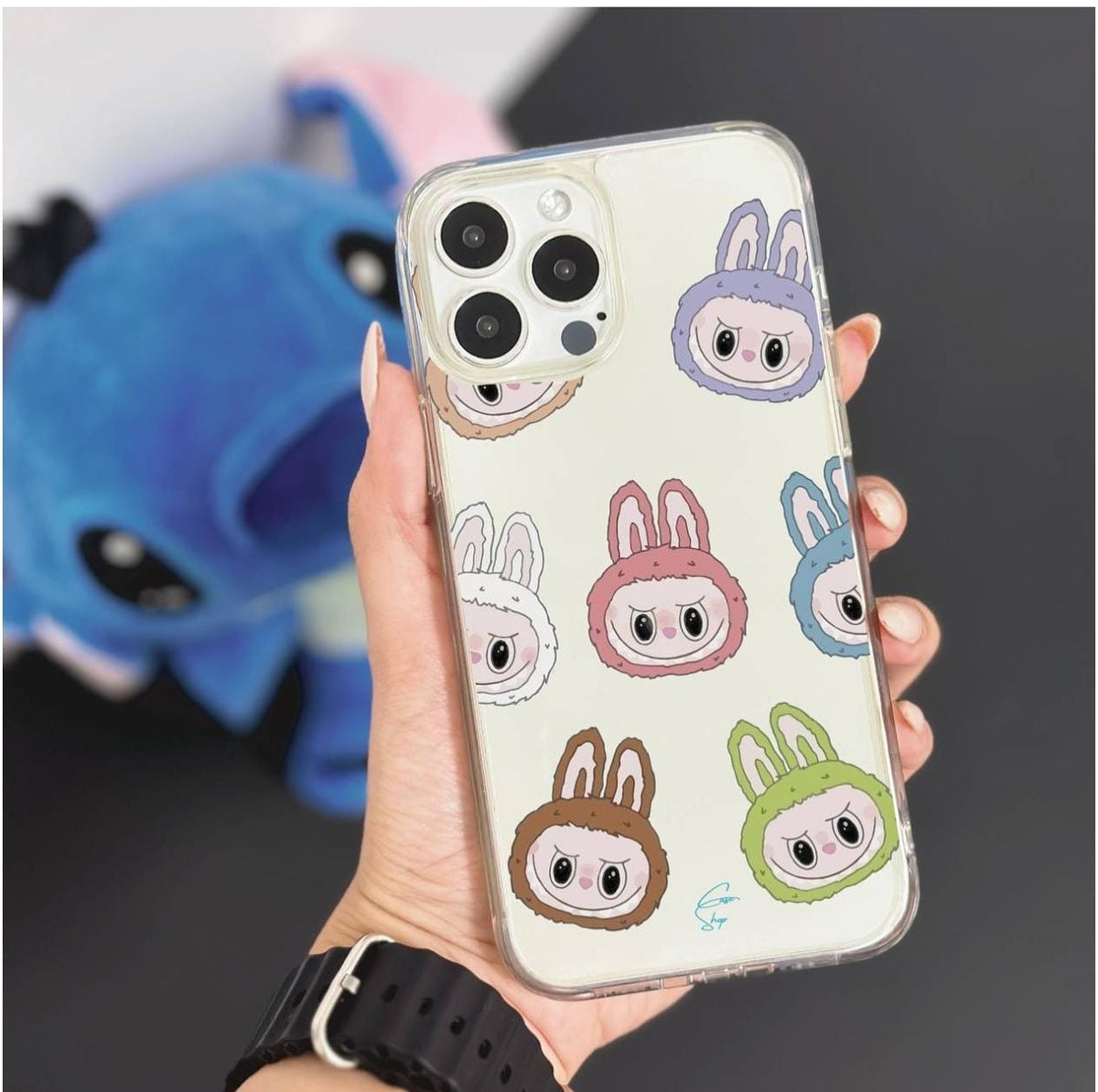 Labubu Initial Labubu Trendy Name Initial Transparent Custom Slim Soft Cases – ATCASA