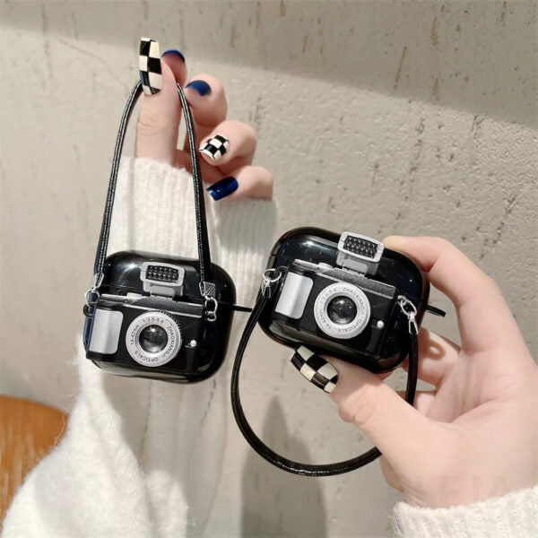 3D Emily In Paris Retro Camera Light Flash Airpod Cases