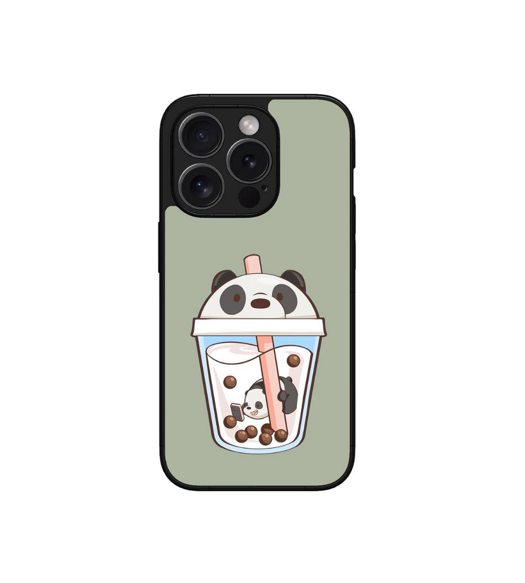Blue Bubble Tea Custom Glossy Metal Bumper Case
