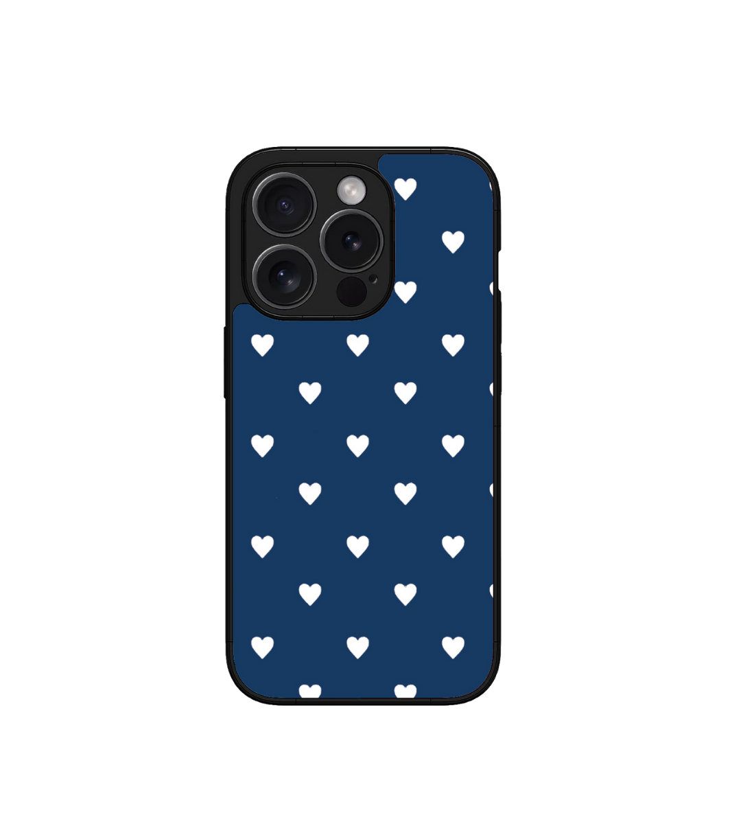 White Many Heart Custom Glossy Metal Bumper Case