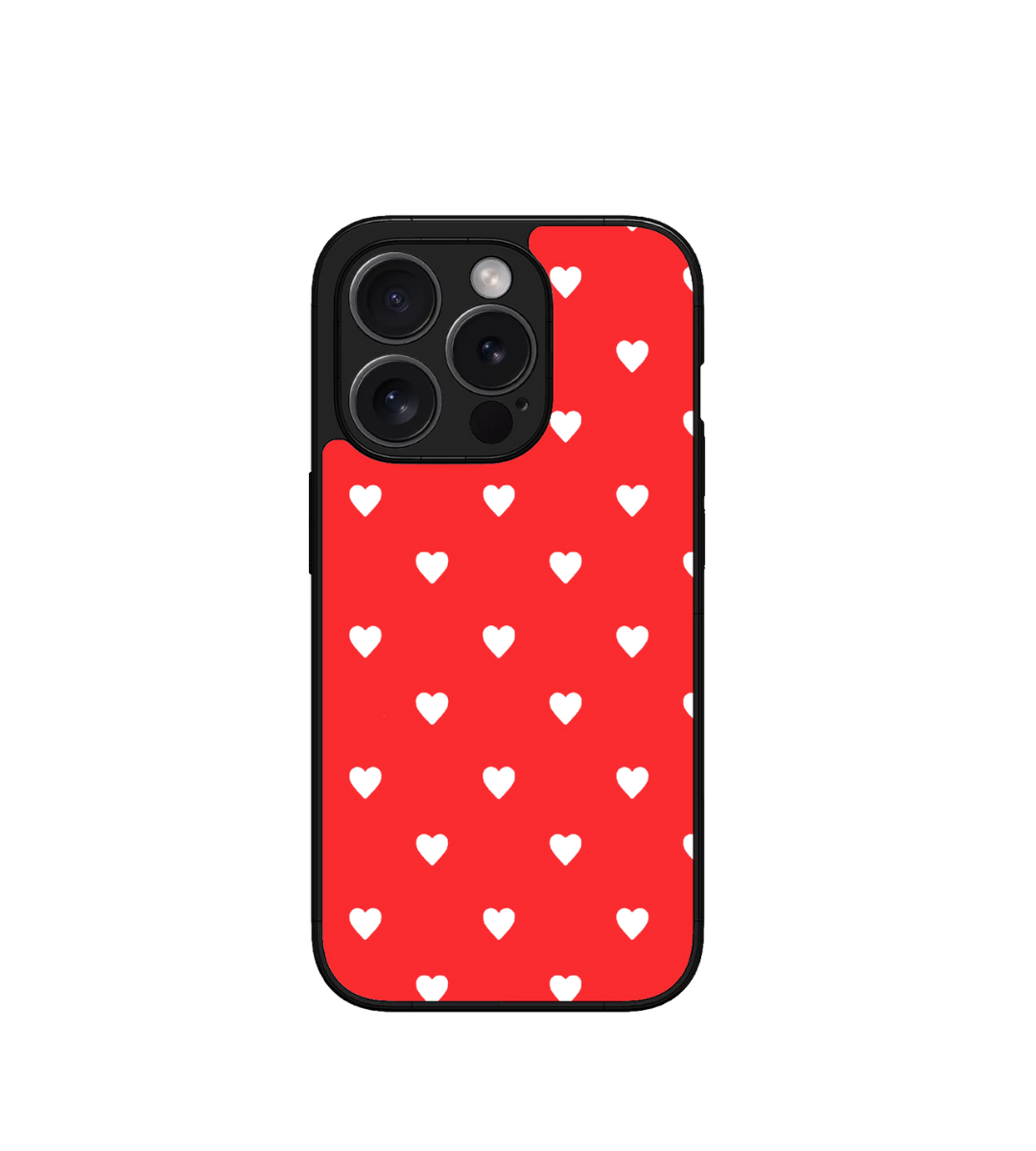 White Many Heart Custom Glossy Metal Bumper Case