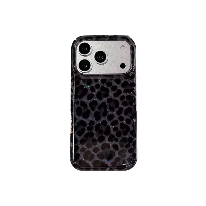 New Elegant Pink Purple Leopard Glitter Shockproof iPhone Case