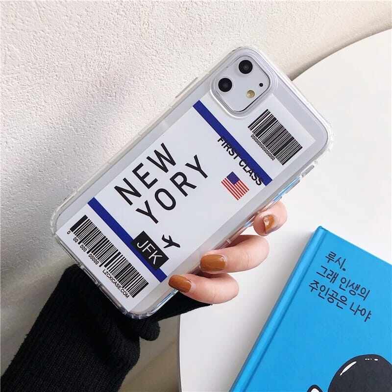 City Boarding Pass Travel Ticket Custom Slim Soft Cases