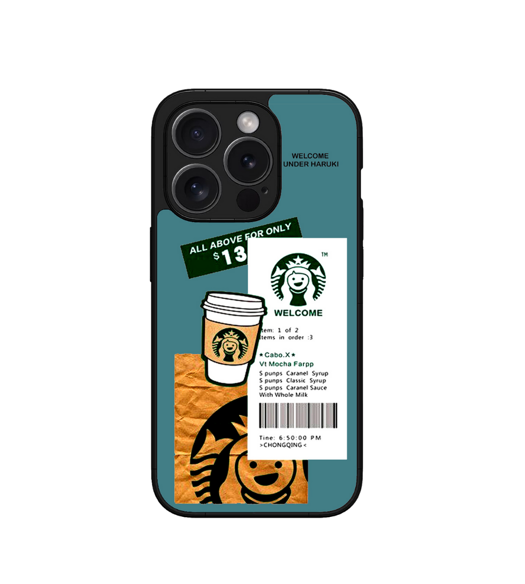 Starbucks Coffee Custom Glossy Metal Bumper Case