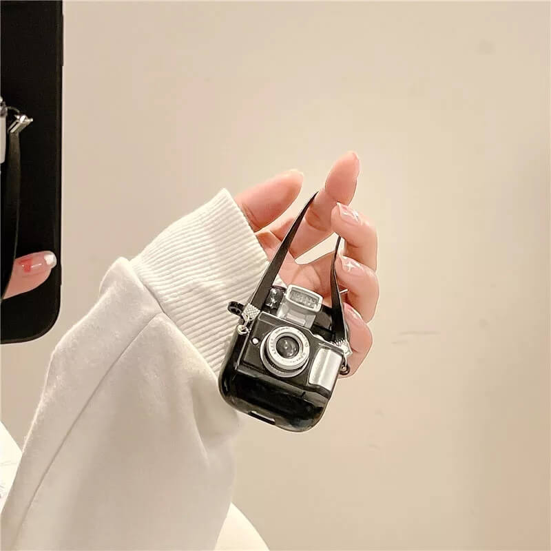 3D Emily In Paris Retro Camera Light Flash Airpod Cases