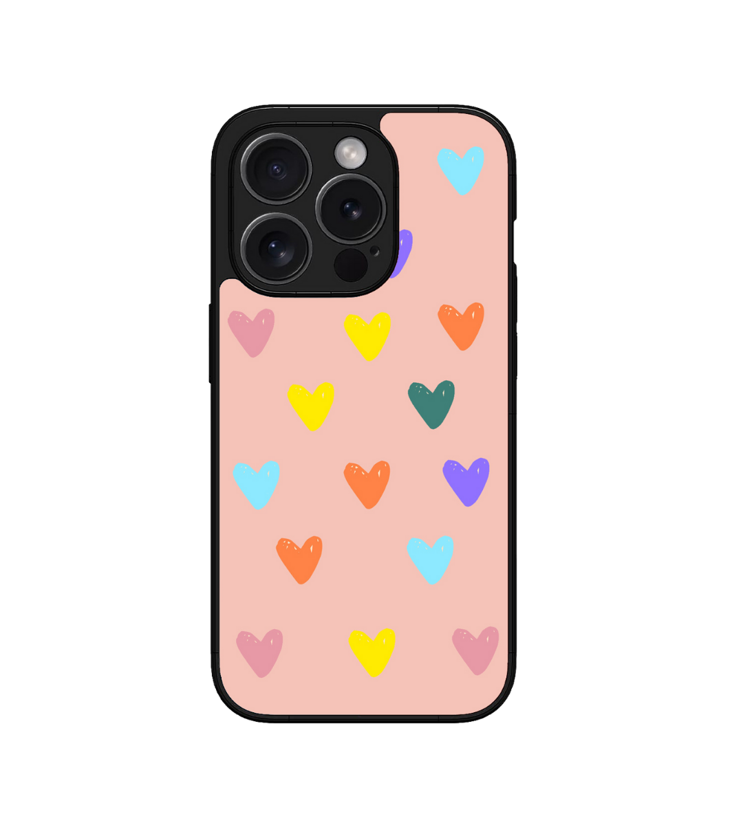 Colorful Heart Custom Glossy Metal Bumper Case