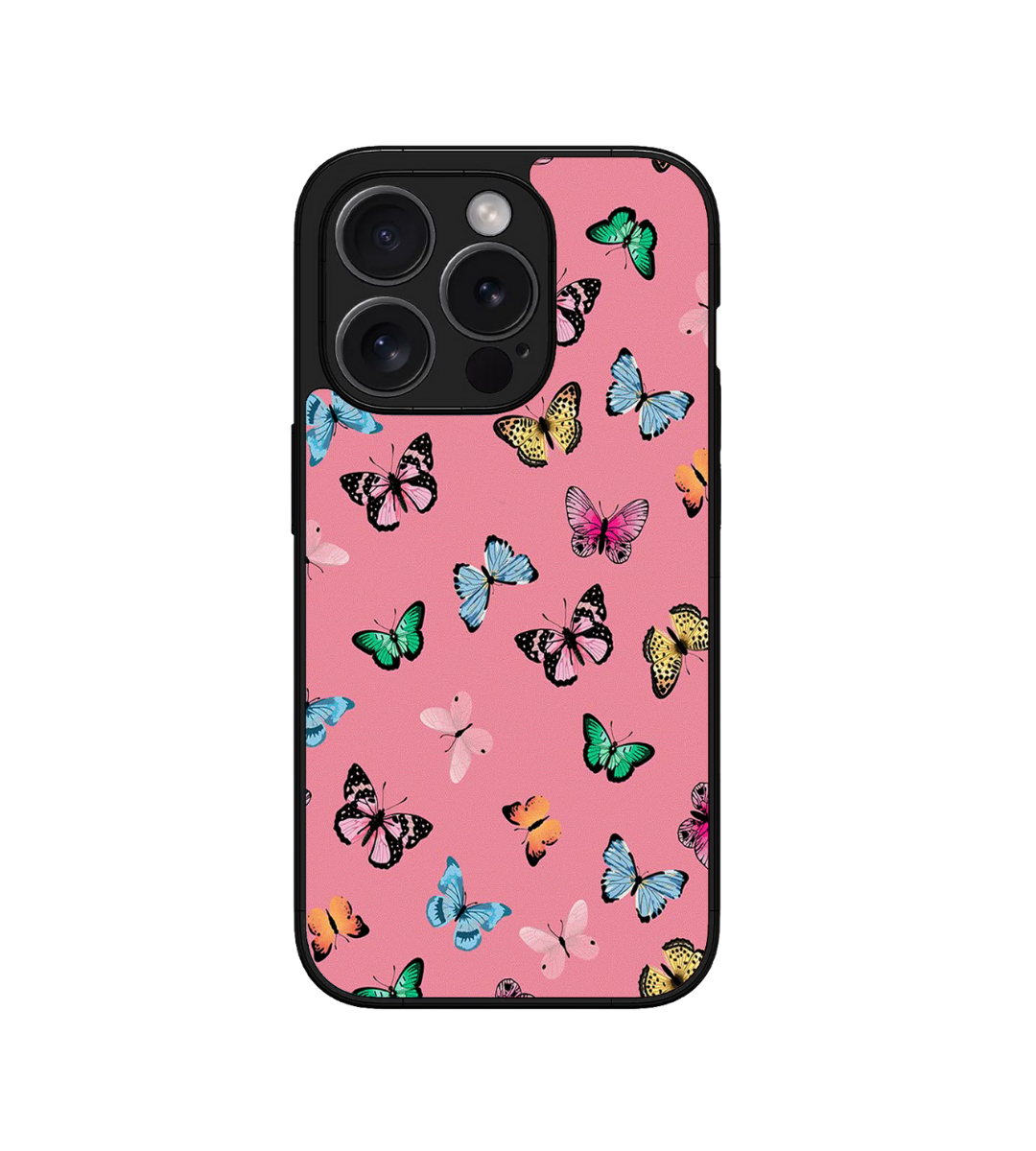 Colorful Butterflies Custom Glossy Metal Bumper Case