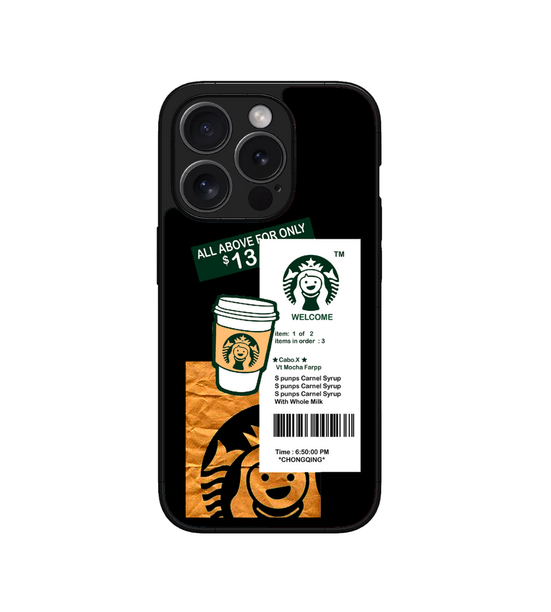Starbucks Coffee Custom Glossy Metal Bumper Case