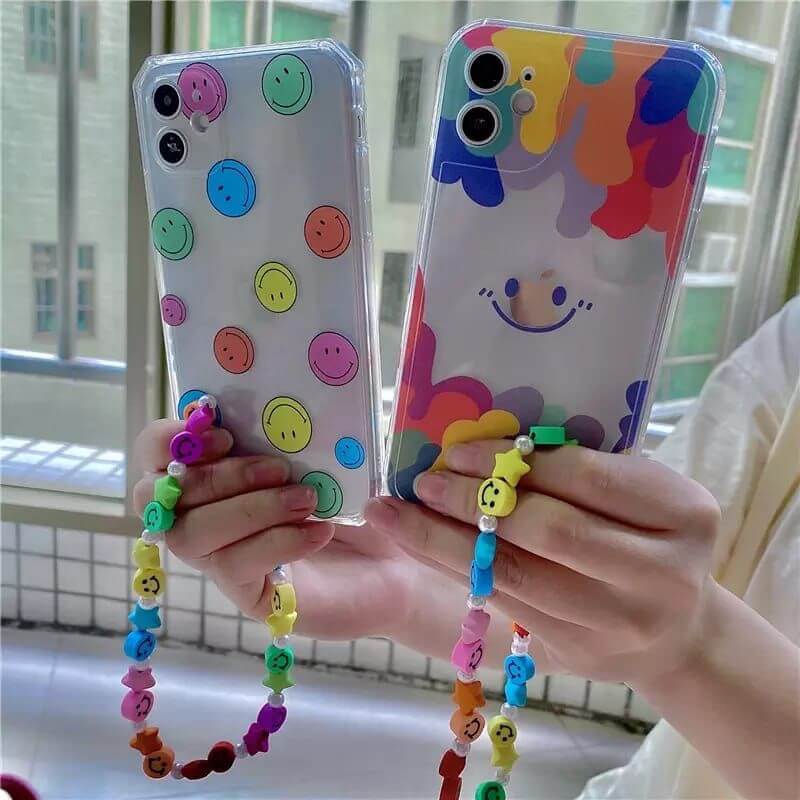 Rainbow Smiley Charms Hanging Custom Slim Soft Case