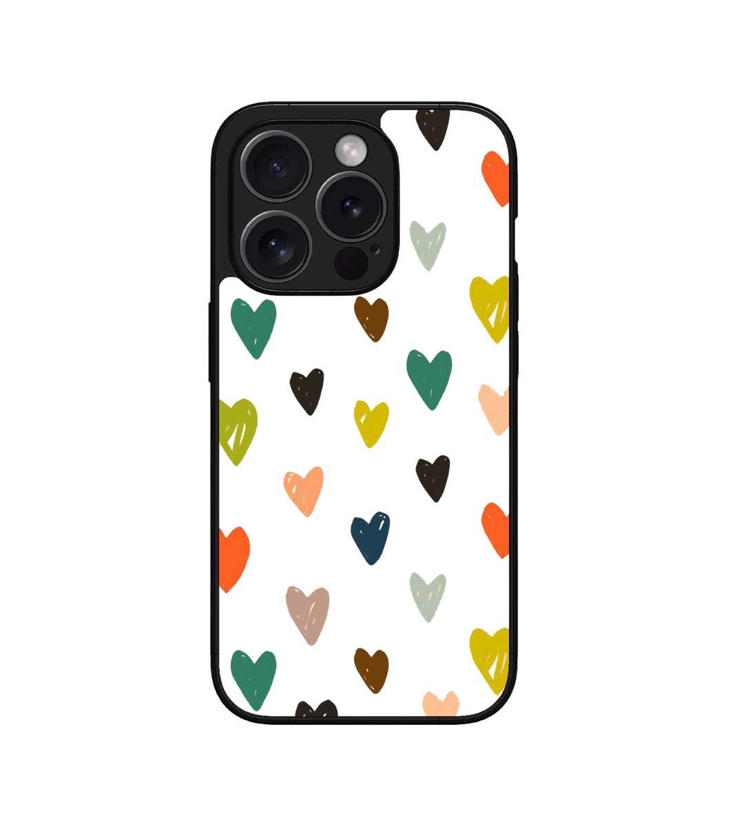 Colorful Hearts Custom Glossy Metal Bumper Case