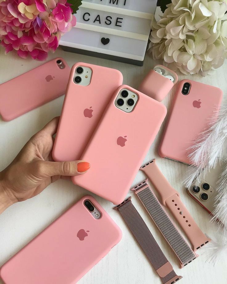 iPhone Liquid Silicone Logo Case (Rose Pink)