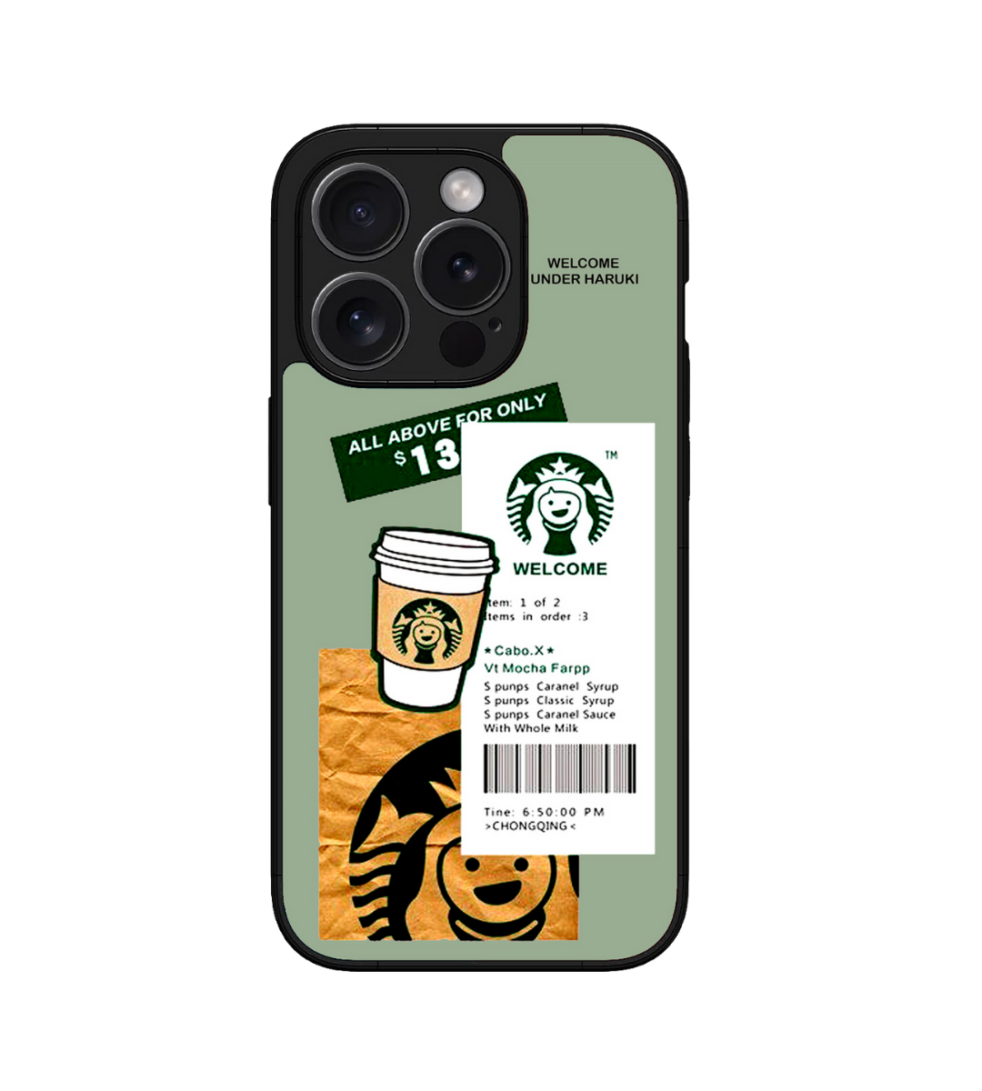 Starbucks Coffee Custom Glossy Metal Bumper Case