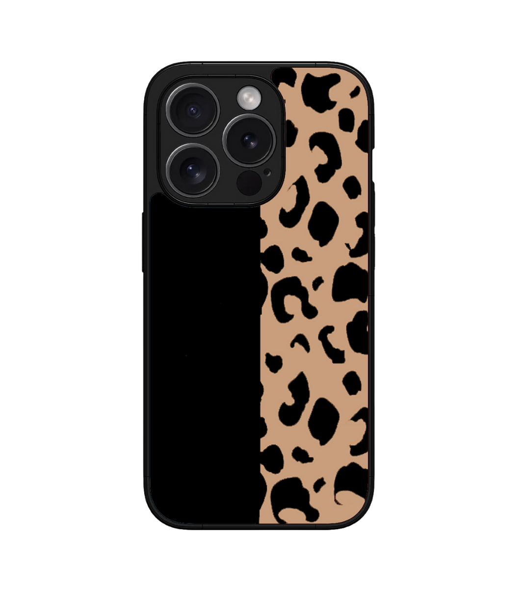 Brown Black Leopard Custom Glossy Metal Bumper Case