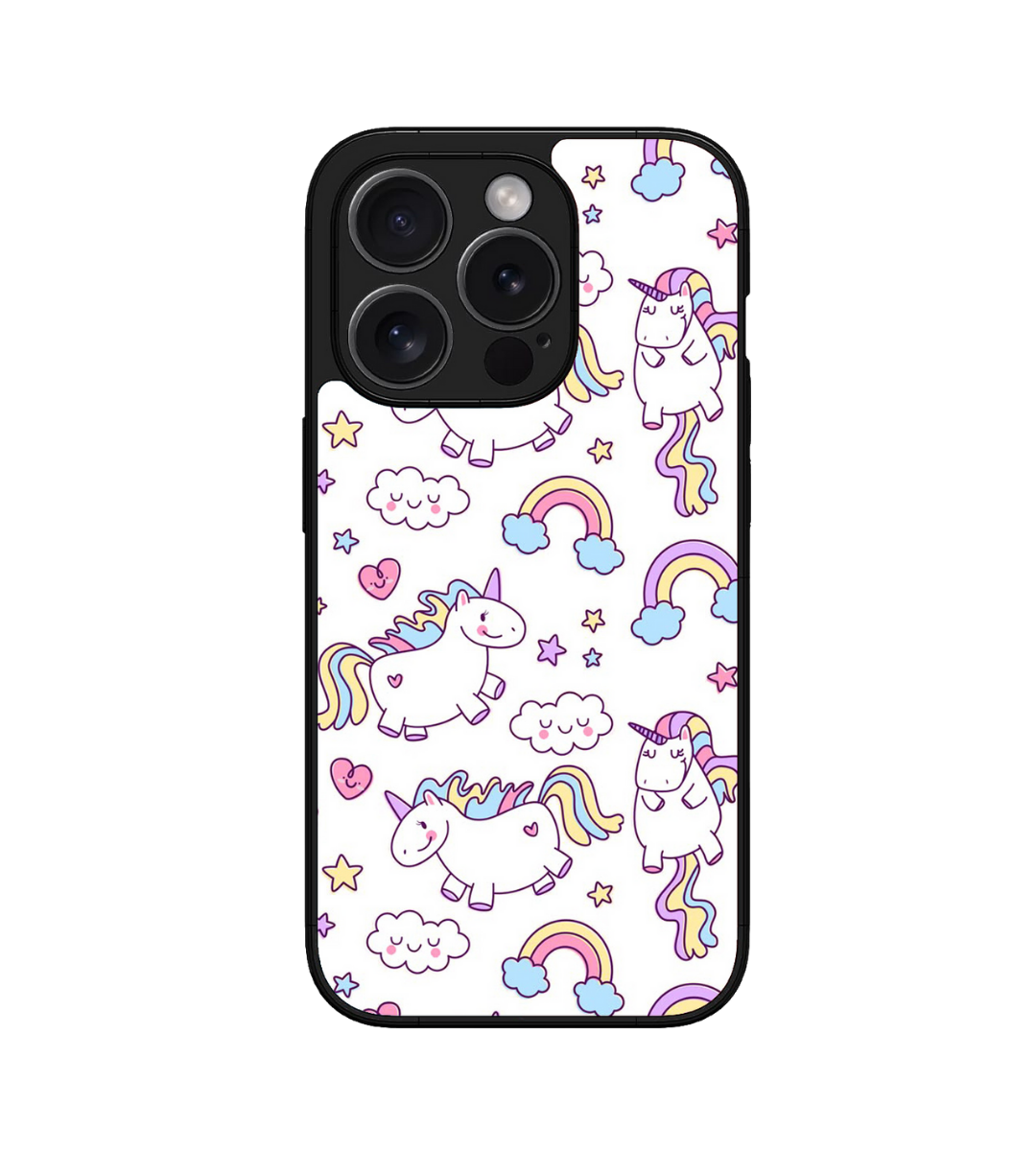 Cute Pink Unicorn  Custom Glossy Metal Bumper Case