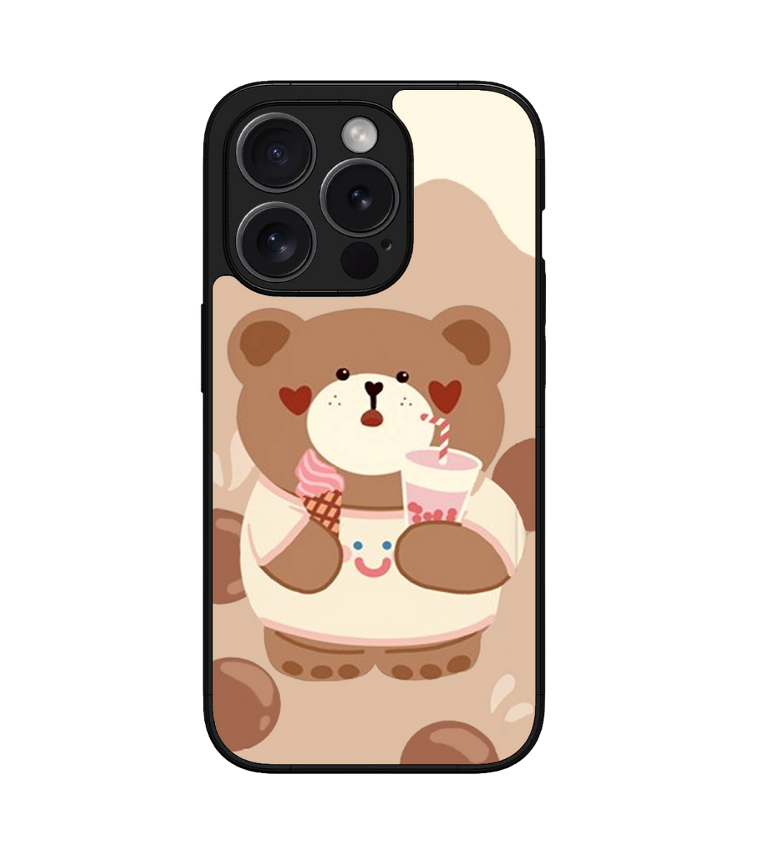 Cute Coffee Bear Custom Glossy Metal Bumper Case