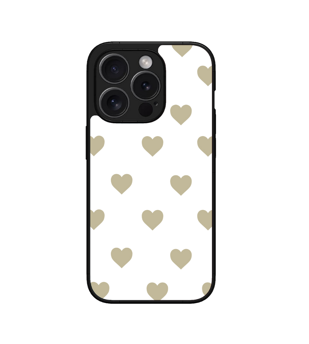 Gray Little Heart Custom Glossy Metal Bumper Case