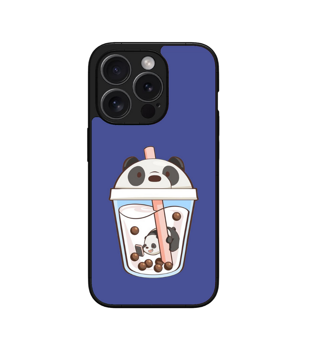 Blue Bubble Tea Custom Glossy Metal Bumper Case