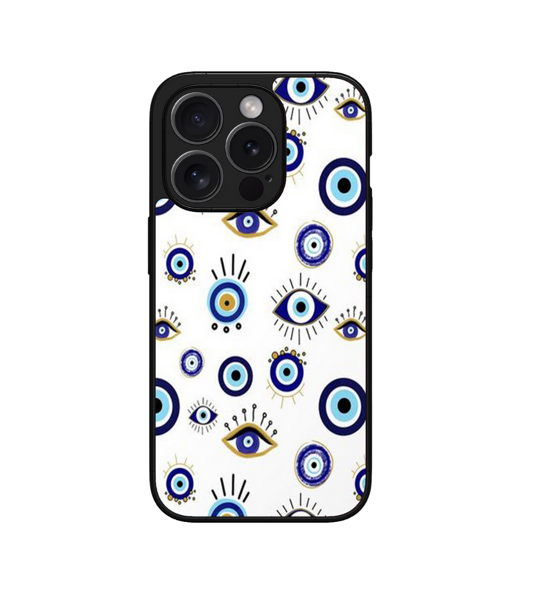 Blue Evil Eye Custom Glossy Metal Bumper Case