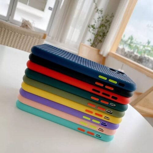 Heat Cooling Colored Buttons Soft Case For iPhone 11ProMax 12Mini