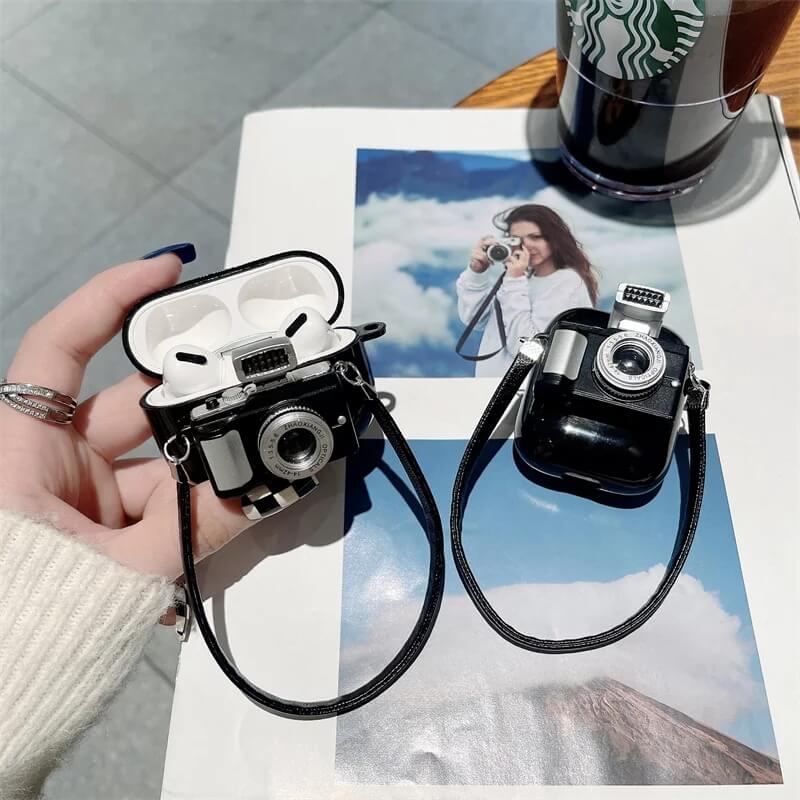 3D Emily In Paris Retro Camera Light Flash Airpod Cases