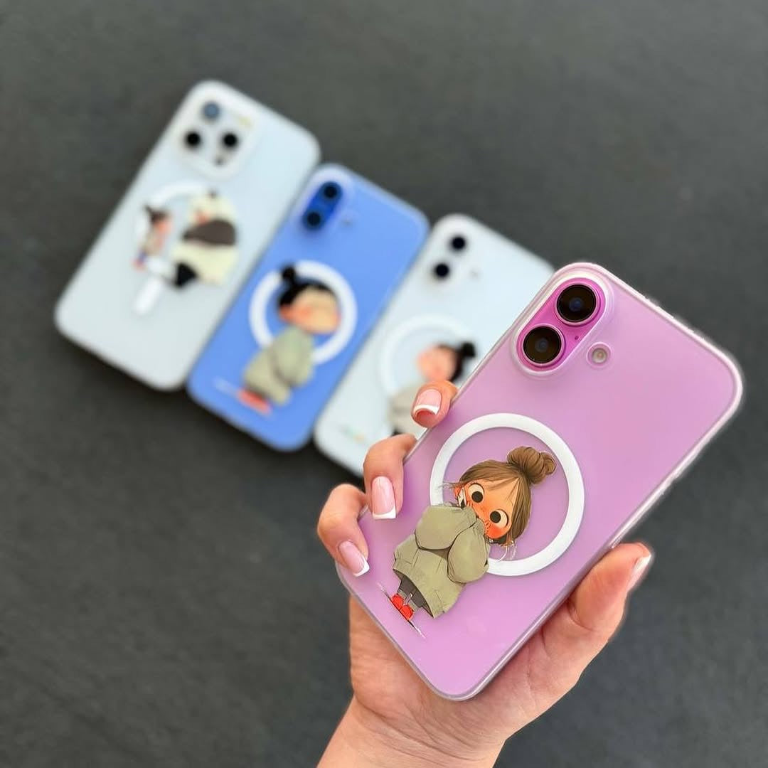 Portraits Panda Love Custom Magsafe Clear Transparent iPhone Hybrid Silicone Slim Case