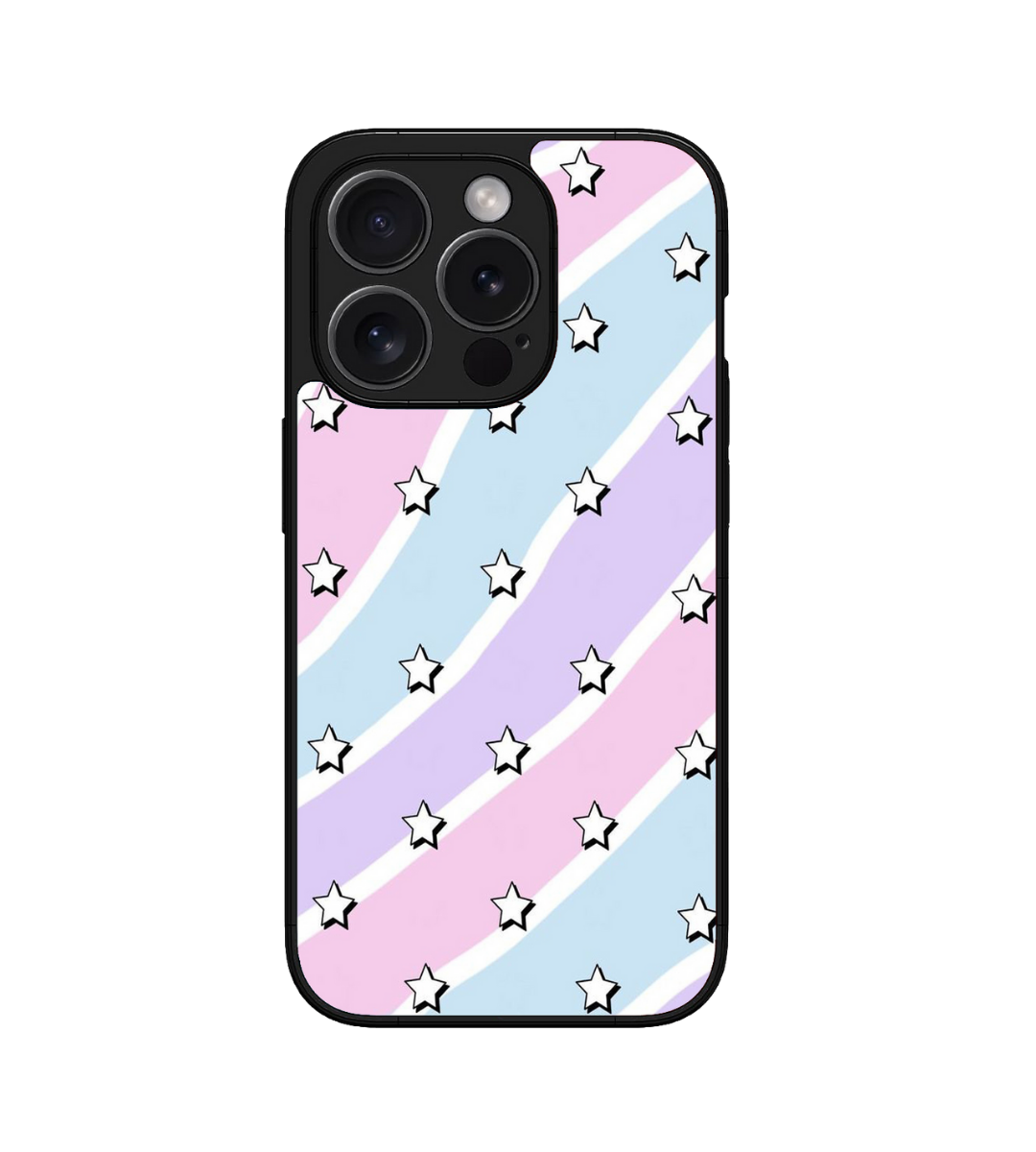 Little Cute Candy Purple Star Glossy Metal Bumper Case