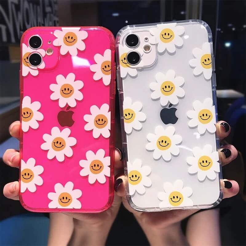 Custom Slim Daisy Floral Soft Cases With 3D Phone Holder